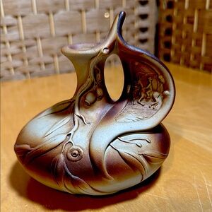 Artistic Brown and Tan Ceramic Vase